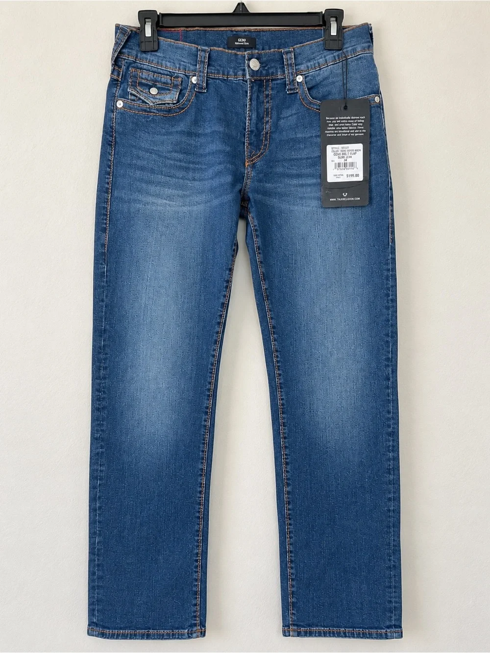 True Religion Men's Relaxed Slim Geno 34x32